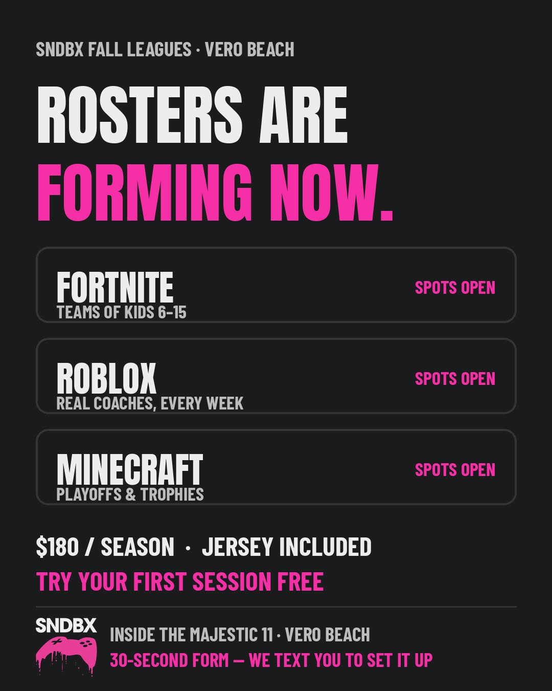 Fortnite League (Ages 11–15) — Fall '26 | Vero Beach